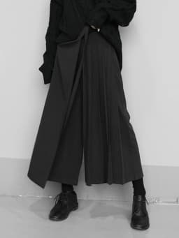 Zoki Vintage Black Y2K Pants Women Harajuku High Waist Gothic Wide Leg Pant Skirt Streetwear Bf Bandage Patchwork Korean Pants