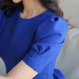 Blue Office Lady Dress 2027 Spring High Waist Pencil Fashion Simple Puff SleeveTemperament Women Elegant Party Dress Women