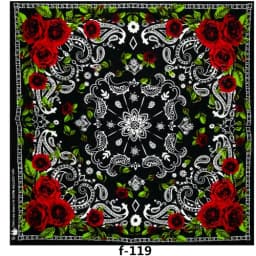 55cm White Black Red Skull Poker Geometric Bandana Unisex Harajuku Hip Hop Square Headband Motorcycle Sports Hair Wrap Wristband