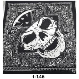 55cm White Black Red Skull Poker Geometric Bandana Unisex Harajuku Hip Hop Square Headband Motorcycle Sports Hair Wrap Wristband