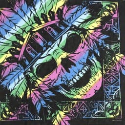 55cm White Black Red Skull Poker Geometric Bandana Unisex Harajuku Hip Hop Square Headband Motorcycle Sports Hair Wrap Wristband
