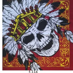 55cm White Black Red Skull Poker Geometric Bandana Unisex Harajuku Hip Hop Square Headband Motorcycle Sports Hair Wrap Wristband