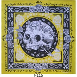 55cm White Black Red Skull Poker Geometric Bandana Unisex Harajuku Hip Hop Square Headband Motorcycle Sports Hair Wrap Wristband