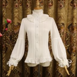 Victorian Gothic Lolita Blouses Women Sweet Elegant Lace Ruffles Turtleneck Slim Shirts Japanese Spring Autumn Long Sleeve Top
