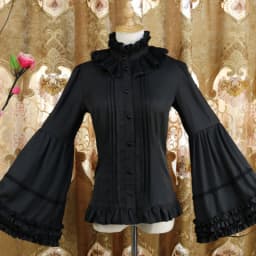 Victorian Gothic Lolita Blouses Women Sweet Elegant Lace Ruffles Turtleneck Slim Shirts Japanese Spring Autumn Long Sleeve Top