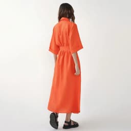 Cotton Linen Long Wrap Summer Dresses Woman Belt Lace Up Notched Office Women Dress A-Line Elegant Slit Dress Robe Femme