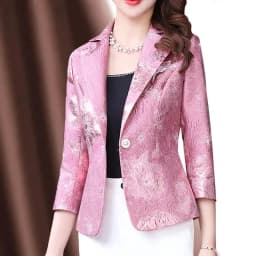 2026 Spring Suit Jacket Women's Summer New Temperament Ladies Korean Version One-Button Jacquard Slim Short Top Women Blazer Ele