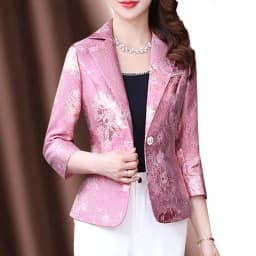 2026 Spring Suit Jacket Women's Summer New Temperament Ladies Korean Version One-Button Jacquard Slim Short Top Women Blazer Ele