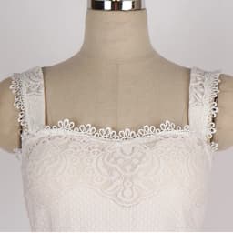 High Waist Tight Elegant Party Dress Summer White Sleeveless Square Neckline Suspenders Decorated With Lace Trim Dress Women