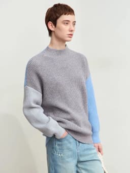 AMII Minimalism Sweaters Women 2024 Autumn Street Wear Spliced Knitted Top Drop Sleeve Loose Full Pullovers Sweaters 12344144