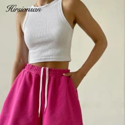 Hirsionsan Cotton Vest Women 2025 Summer Slim Sleeveness Tank Y2k Crop Tops for Girl Outfits Solid Female Clothes