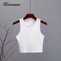 Hirsionsan Cotton Vest Women 2025 Summer Slim Sleeveness Tank Y2k Crop Tops for Girl Outfits Solid Female Clothes