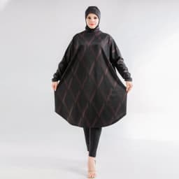Women Muslim Swimwear Beachwear Screen Printing 3pcs Lslamic Clothes Hijab Long Sleeves Sport Swimsuit Burkinis Bathing Bat Suit