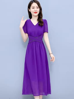 Red Chiffon Short Sleeve V-Neck Midi Dress Women Elegant Bandage Casual Beach Dresses 2024 Summer Black Party Prom Evening Dress