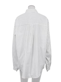 Mueyaruho 2023 Autumn Winter Women Oversized Striped Long Shirt Fashion White Long Sleeve Loose Fit Blouse Female