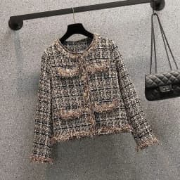 Women's Spring Autumn Vintage Plaid Cardigan Jacket Midi Black Dress 1 or Two-piece Set Lady Graceful Coat Bowknot Dresses Suits