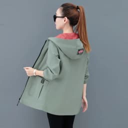 UHYTGF Double-Sided Trench Coat Women Spring Autumn Clothes Hooded Large Size Long Windbreaker Jacket Female Outerwear Tops 2680