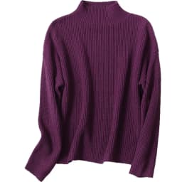 BirdTree 85% Silk 15% Cashmere Sweater, Women Beige Warm Mock Neck, Everyday Long Sleeve Solid Pullover, 2026 Spring T41872QC