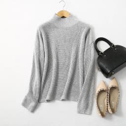 BirdTree 85% Silk 15% Cashmere Sweater, Women Beige Warm Mock Neck, Everyday Long Sleeve Solid Pullover, 2026 Spring T41872QC