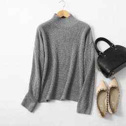 BirdTree 85% Silk 15% Cashmere Sweater, Women Beige Warm Mock Neck, Everyday Long Sleeve Solid Pullover, 2026 Spring T41872QC