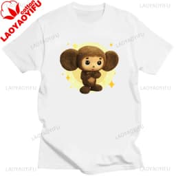 Russian Cartoon Cheburashka Graphic Tshirts Gena The Crocodile Birthday Gift T Shirt Women Kawaii Clothes Ropa Hombre