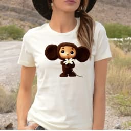 Russian Cartoon Cheburashka Graphic Tshirts Gena The Crocodile Birthday Gift T Shirt Women Kawaii Clothes Ropa Hombre