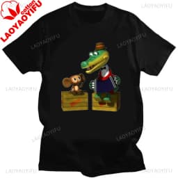 Russian Cartoon Cheburashka Graphic Tshirts Gena The Crocodile Birthday Gift T Shirt Women Kawaii Clothes Ropa Hombre