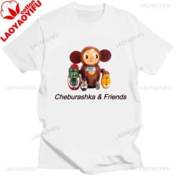 Russian Cartoon Cheburashka Graphic Tshirts Gena The Crocodile Birthday Gift T Shirt Women Kawaii Clothes Ropa Hombre
