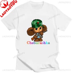 Russian Cartoon Cheburashka Graphic Tshirts Gena The Crocodile Birthday Gift T Shirt Women Kawaii Clothes Ropa Hombre