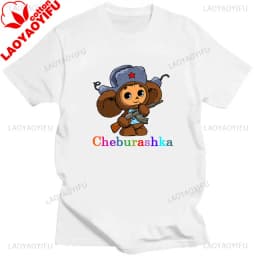 Russian Cartoon Cheburashka Graphic Tshirts Gena The Crocodile Birthday Gift T Shirt Women Kawaii Clothes Ropa Hombre