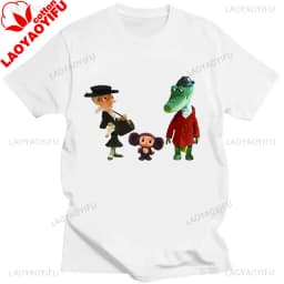Russian Cartoon Cheburashka Graphic Tshirts Gena The Crocodile Birthday Gift T Shirt Women Kawaii Clothes Ropa Hombre