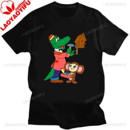 Russian Cartoon Cheburashka Graphic Tshirts Gena The Crocodile Birthday Gift T Shirt Women Kawaii Clothes Ropa Hombre