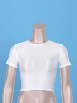 Womens Glossy Short Sleeve Crop Top Solid Color Round Neck Slim Fit T-shirt Smooth Stretchy Tank Tops Yoga Sportswear Swimwear