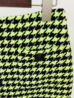 HIGH STREET Newest 2026 Designer Fashion Women's Lion Buttons Houndstooth Tweed Mini Skirt