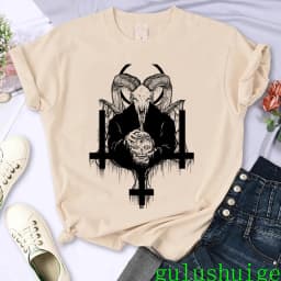 Satan Demon Grim Reaper Satanism Hell Funny T Shirt Women Summer Short Sleeve Tops Tshirt Harajuku Cartoon T-shirt 90s Top Tees