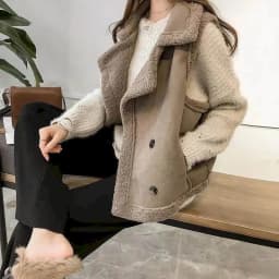 Fleece Waistcoats for Women Lambhair Coats Lapel Vests Casual Sleeveless Cardigans Oversized Winter Jackets Loose Women Tops