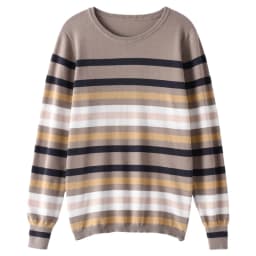 Pure Cotton Striped Knitwear Women's Round Neck Pullover Sweater Casual Fashion Needle Cotton Sweater Long Sleeve Spring Autumn