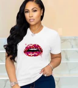 New Summer Lip Print Women's Top Short Sleeve T-shirt Oversized T Shirt Women Clothes Tops Graphic T Shirts Harajuku Clothing
