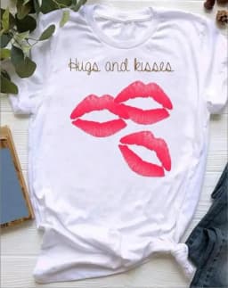 New Summer Lip Print Women's Top Short Sleeve T-shirt Oversized T Shirt Women Clothes Tops Graphic T Shirts Harajuku Clothing