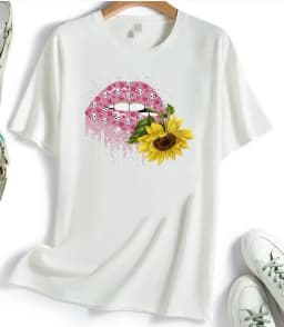 New Summer Lip Print Women's Top Short Sleeve T-shirt Oversized T Shirt Women Clothes Tops Graphic T Shirts Harajuku Clothing