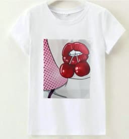 New Summer Lip Print Women's Top Short Sleeve T-shirt Oversized T Shirt Women Clothes Tops Graphic T Shirts Harajuku Clothing