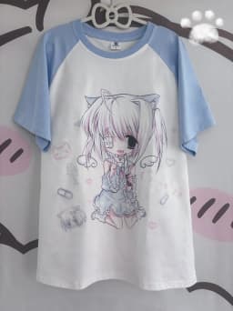 Y2k T Shirts Short Sleeve Women's Subculture Cartoon Print Tops Japanese New Casual Kawaii Harajuku Pulovers Summer Tees