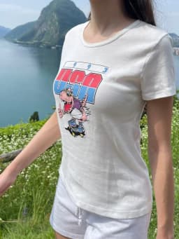 Dinosaur Print Slim T-shirt Woman Summer O-Neck Cotton Short Sleeve Tee American Vintage Streetwear Harajuku Cartoon Tshirt Y2k