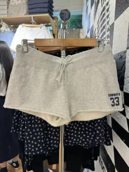 Navy Drawstring Casual Sweatshorts Women Cotton Raw Trim High Waist Loose Straight Shorts Harajuku Streetwear Summer Short Pant