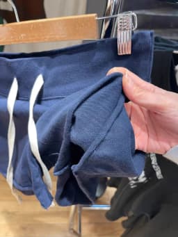 Navy Drawstring Casual Sweatshorts Women Cotton Raw Trim High Waist Loose Straight Shorts Harajuku Streetwear Summer Short Pant