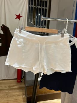 Navy Drawstring Casual Sweatshorts Women Cotton Raw Trim High Waist Loose Straight Shorts Harajuku Streetwear Summer Short Pant