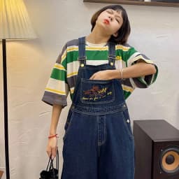 2025 Embroidered Jean Jumpsuits Women New Vintage Baggy Denim Overalls High Street Straight Loose Wide-leg Pants Female