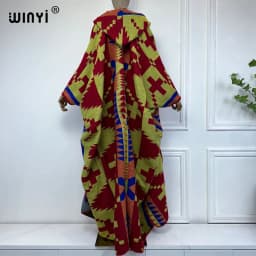 WINYI Africa Winter dress outfits Women high quality Coat Loose Thick Warm Female kaftan Coat poncho dress Hooded mop coat Abaya