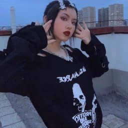 Y2K women clothing arcane Shirts Long Sleeve Loose Casual Shirt for Girls Harajuku Punk Off Shoulder Female 2024 Skull Blouse