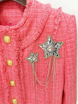 HIGH STREET Newest 2026 Runway Designer Fashion Women's Diamonds Rhinestone Beaded Tassel Tweed Jacket